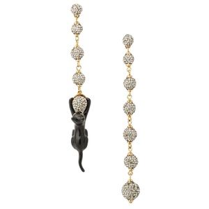 KATE SPADE • House Cat Linear Mismatched Crystal Earrings